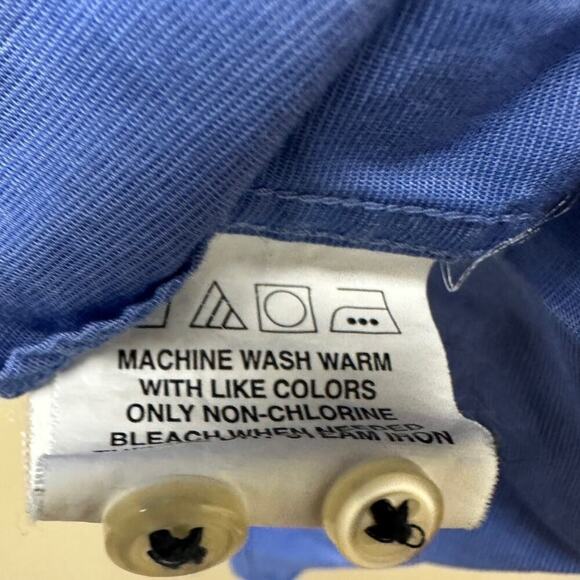 Tommy Hilfiger Size 17 1/2 Blue Regular Fit Long Sleeve Button Down Shirt - Picture 4 of 7